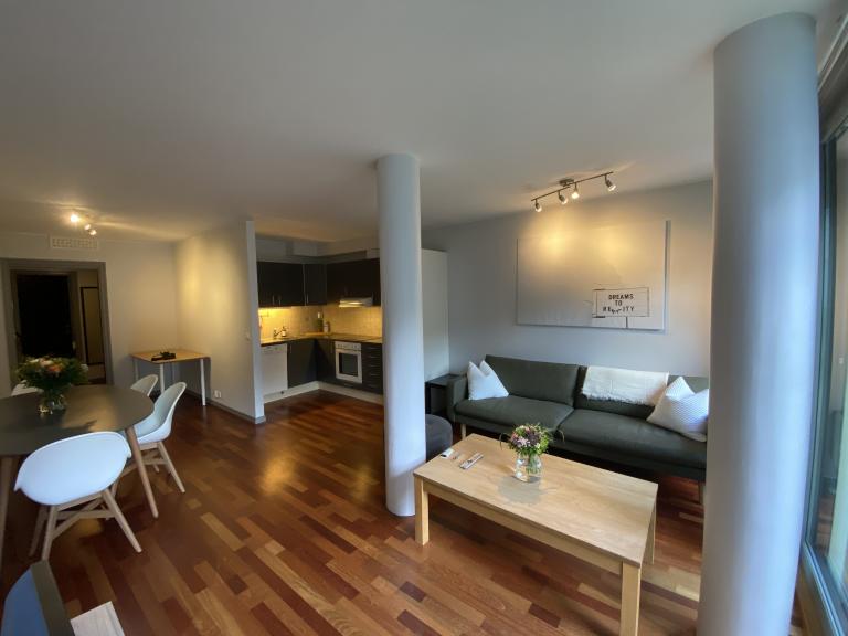 Fin Åpen planløsning.